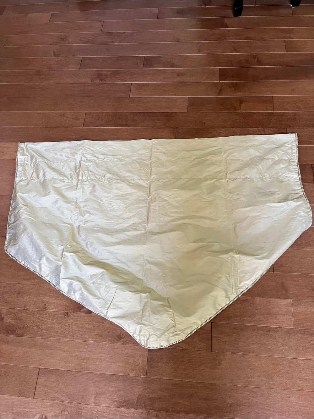 Custom made Gold raw silk window valance